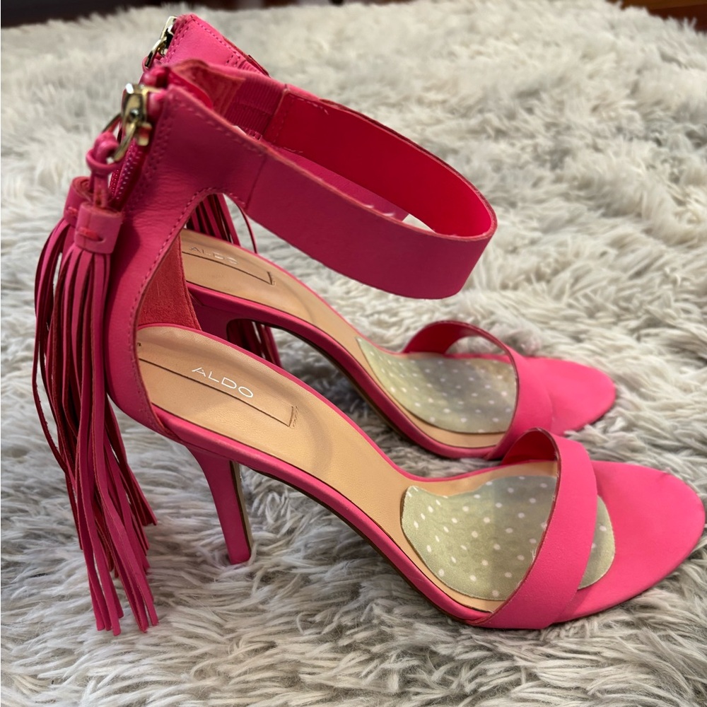Aldo Hot Pink Fringe Heels